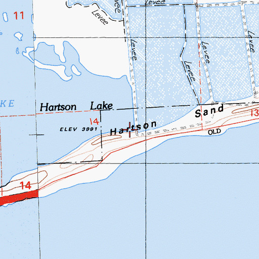 Topographic Map of Hartson Slough, CA