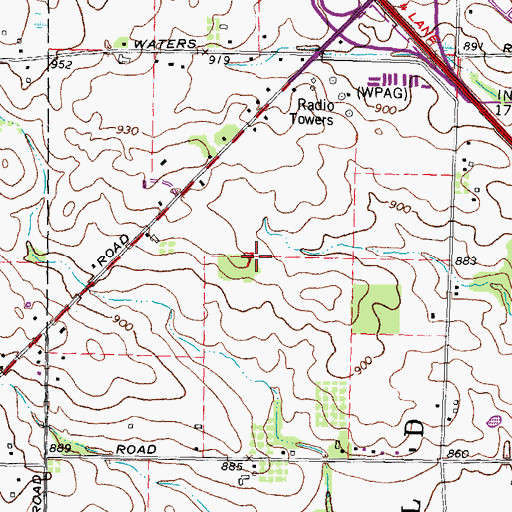 Topographic Map of Waters Place Shopping Center, MI