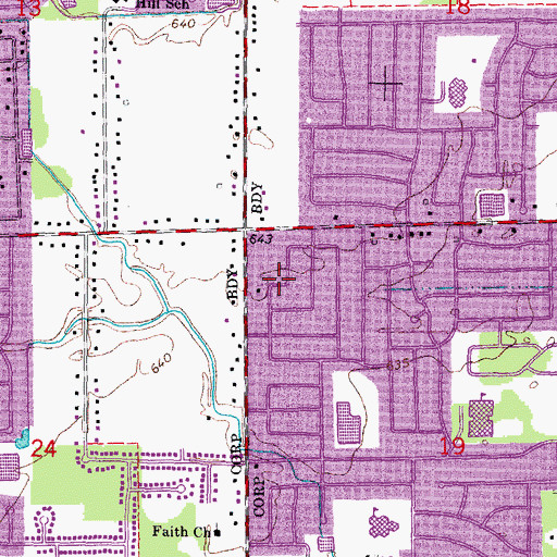 Topographic Map of Wattles Square Shopping Center, MI