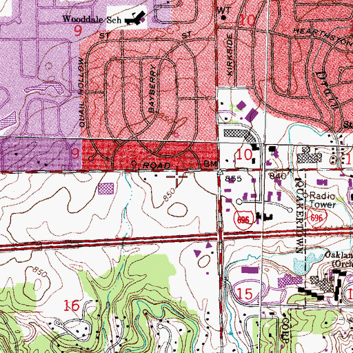 Topographic Map of Wayne State University Oakland Center, MI