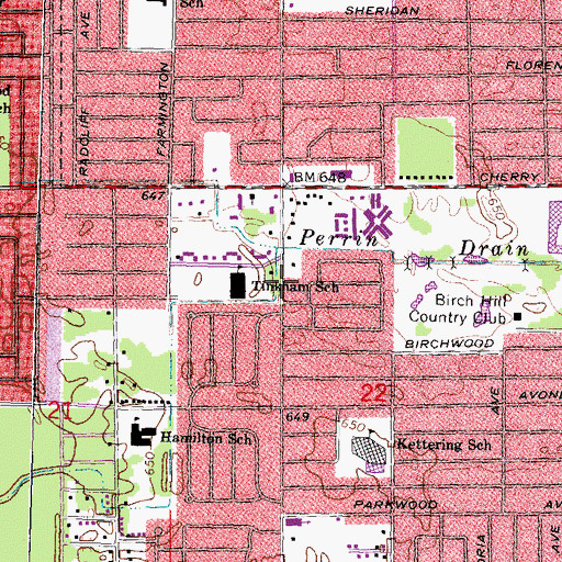 Topographic Map of Wayne-Westland Adult and Community Education Center, MI