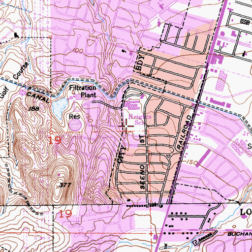 Topographic Map of Heights Elementary School, CA