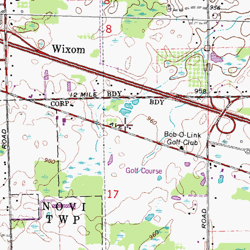Topographic Map of West Market Square Shopping Center, MI