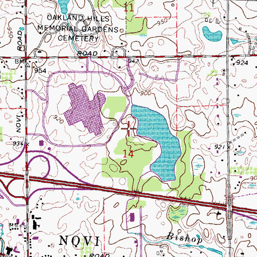 Topographic Map of West Oaks I and II Shopping Center, MI