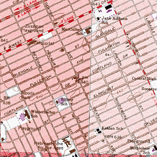 Topographic Map of West Side Academy Alternative Education Center, MI