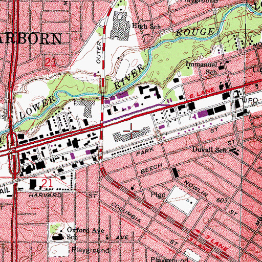 Topographic Map of Westborn Mall Shopping Center, MI