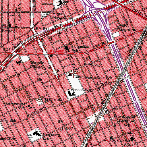 Topographic Map of Westside Multicultural Academy, MI