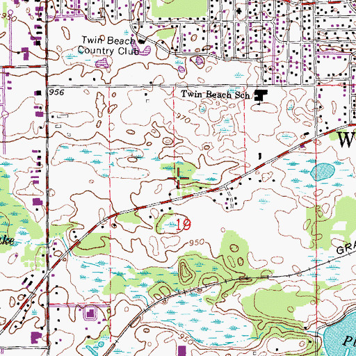 Topographic Map of Westwind Lake Village Shops Shopping Center, MI