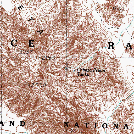 Topographic Map of Cabeza Prieta Tanks, AZ