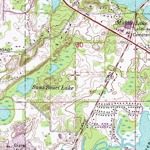 Topographic Map of White Lake Commons Shopping Center, MI
