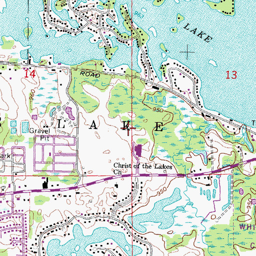 Topographic Map of White Lake Marketplace Shopping Center, MI