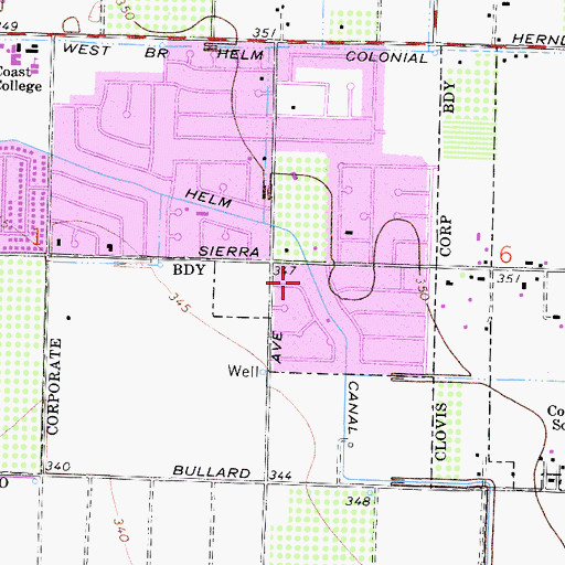 Topographic Map of Helm Canal, CA