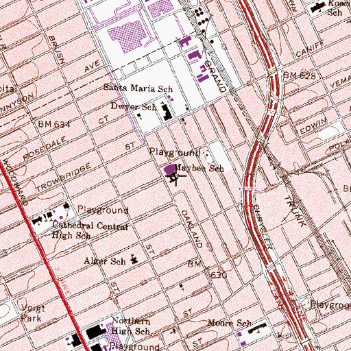 Topographic Map of William C Loving Junior Elementary School, MI
