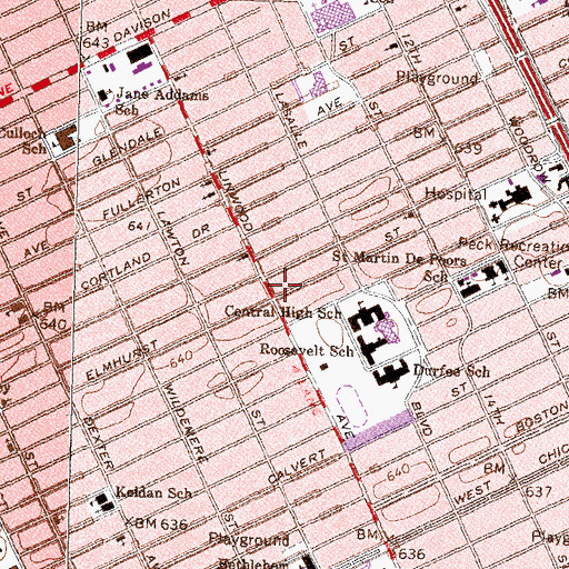 Topographic Map of William Memorial Baptist Church, MI