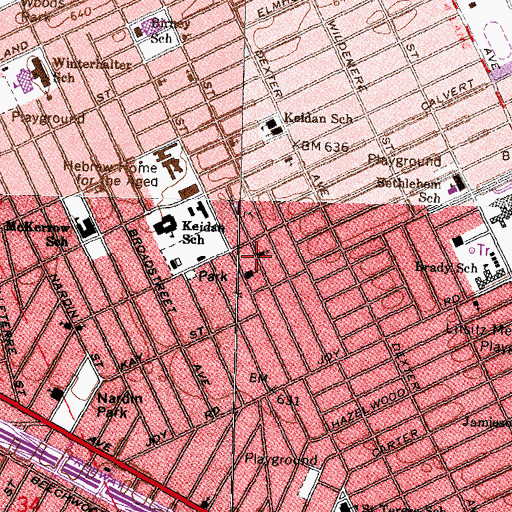 Topographic Map of Willow Grove Missionary Baptist Church, MI