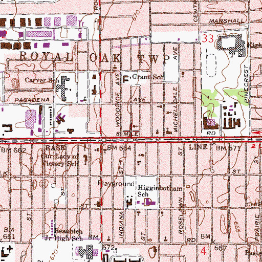 Topographic Map of Word New Life Church, MI