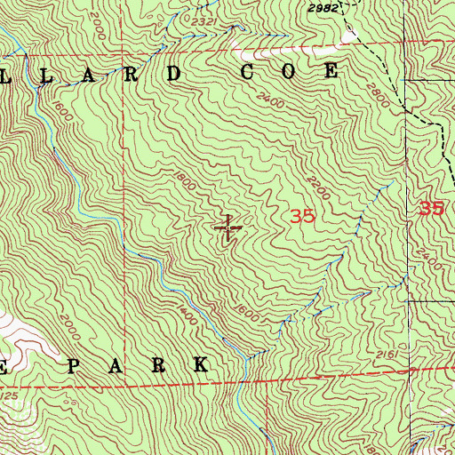 Topographic Map of Henry W. Coe State Park, CA