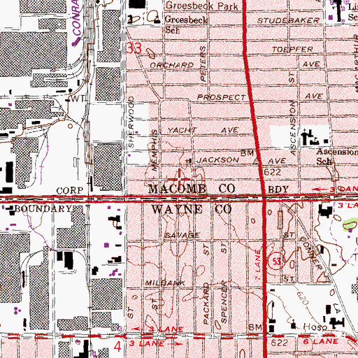 Topographic Map of Word of Truth Church of God in Christ, MI