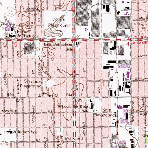 Topographic Map of World Wide Missionary Baptist Church, MI