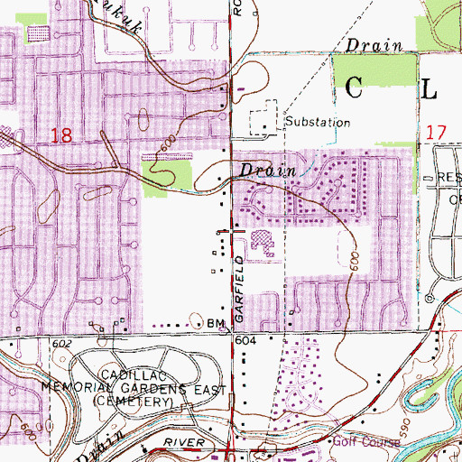 Topographic Map of Wyandot Middle School, MI