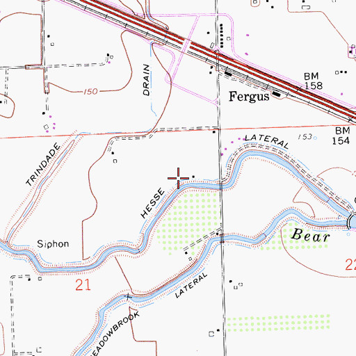 Topographic Map of Hesse Lateral, CA