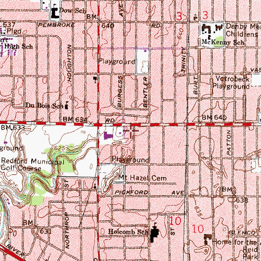 Topographic Map of YMCA Service Learning Academy, MI