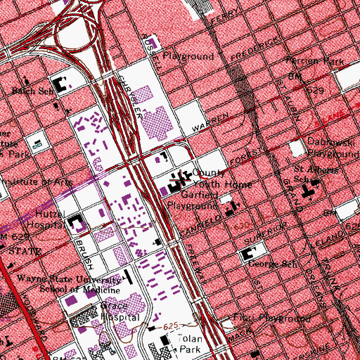 Topographic Map of Youth Home School, MI