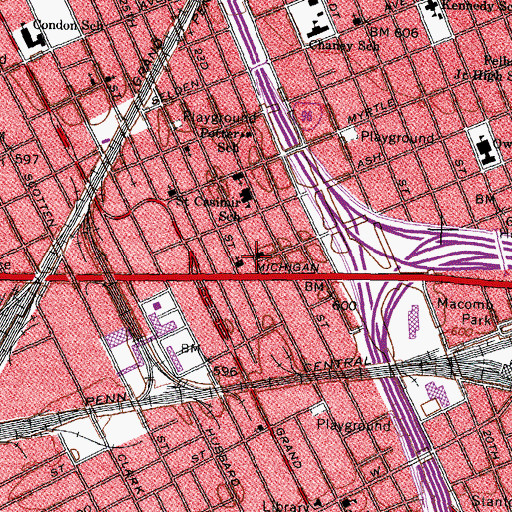 Topographic Map of Zion Chapel Church of Christ Holiness, MI