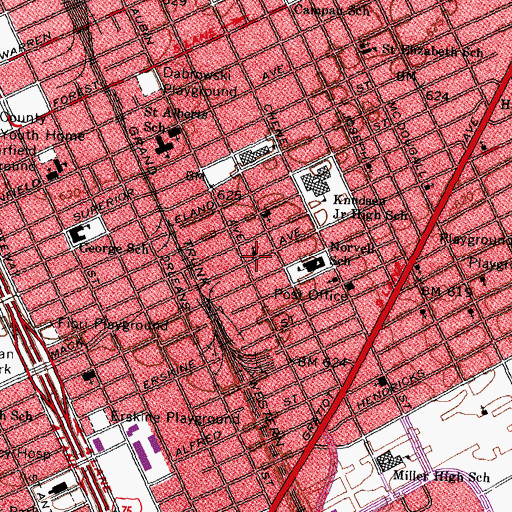 Topographic Map of Zion Congregational Church of God in Christ, MI