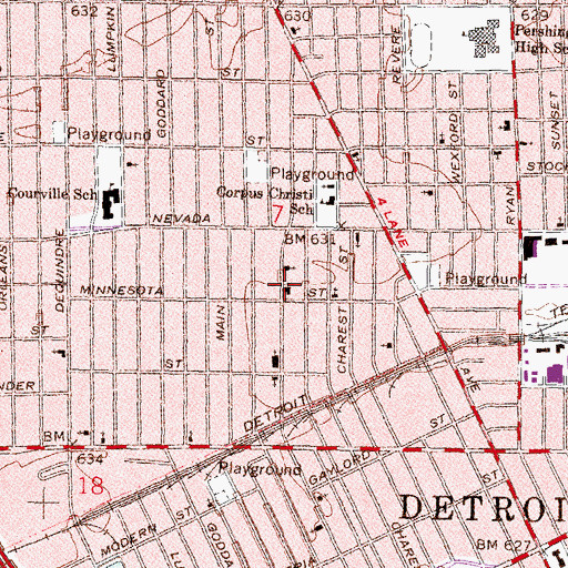 Topographic Map of Zoar Evangelical Lutheran Church, MI