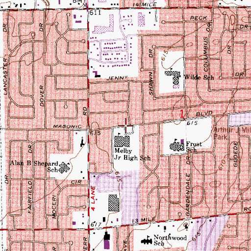 Topographic Map of Zoe Christian School, MI