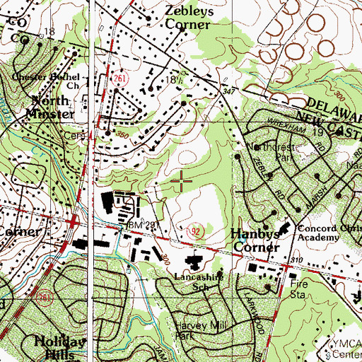 Topographic Map of Ballymeade, DE