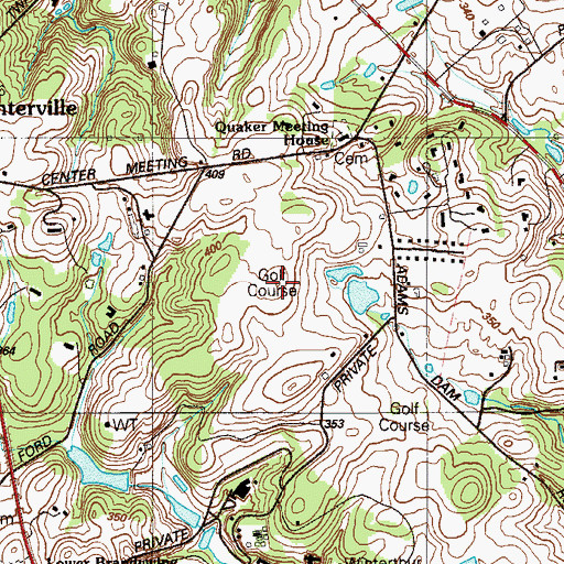 Topographic Map of Biderman Golf Course, DE