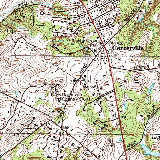 Topographic Map of Centreville Reserve, DE