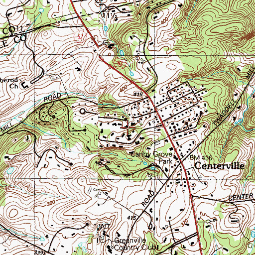 Topographic Map of Cherrington, DE