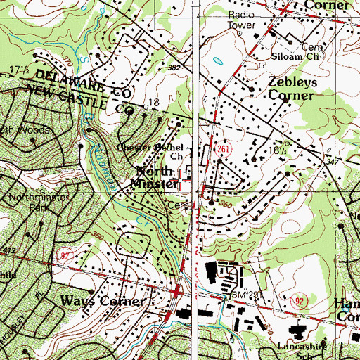 Topographic Map of Chester Bethel Cemetery, DE