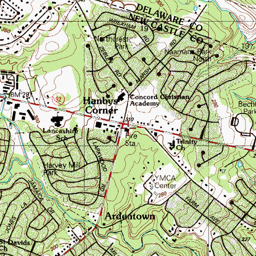 Topographic Map of Claymont Fire Company, DE