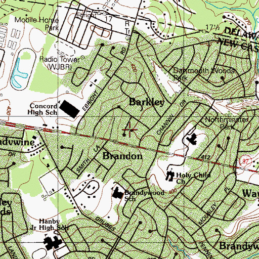 Topographic Map of Dartmouth Woods II, DE