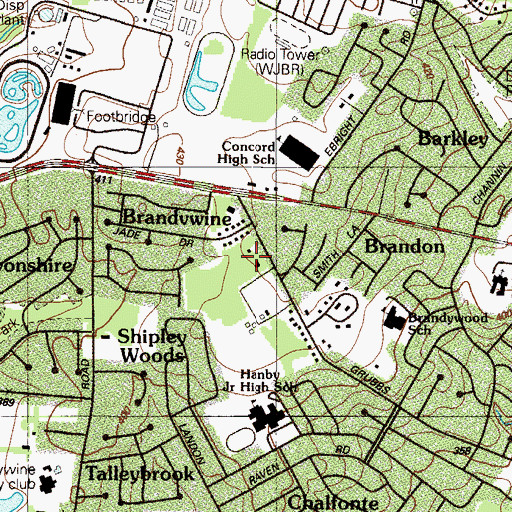 Topographic Map of Kimberly Chase, DE