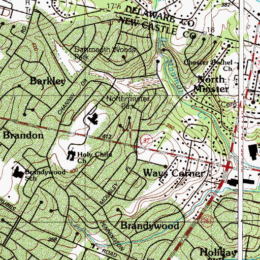 Topographic Map of Pennington Farm, DE
