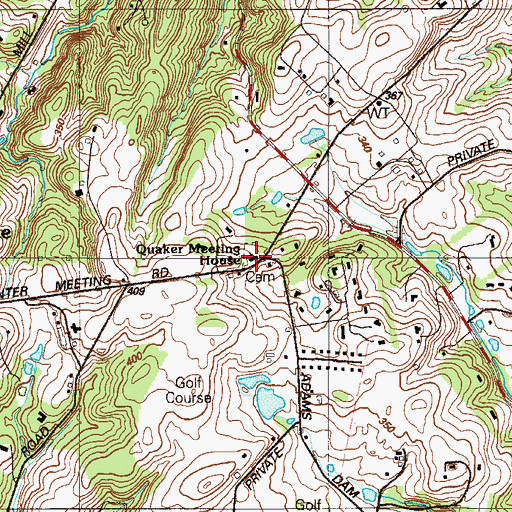 Topographic Map of Centre Friends Meeting Cemetery, DE