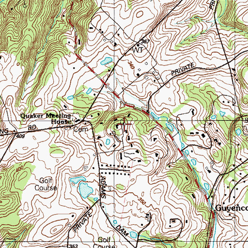 Topographic Map of Quintynnes, DE