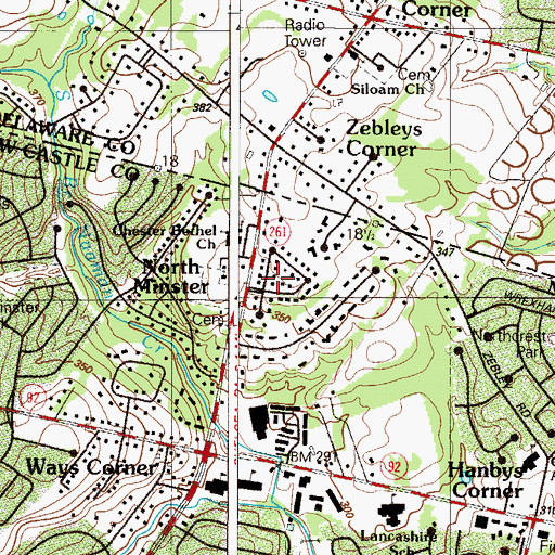 Topographic Map of Talley Farms, DE