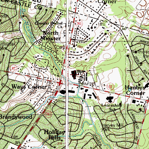 Topographic Map of Valleyview Shopping Center, DE