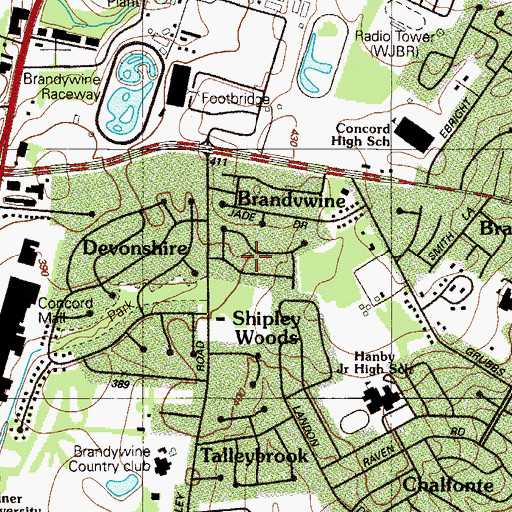 Topographic Map of Wexford Chapelcroft, DE