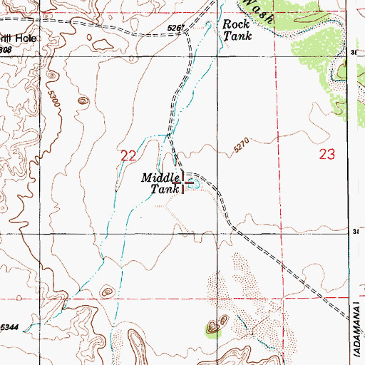 Topographic Map of Middle Tank, AZ