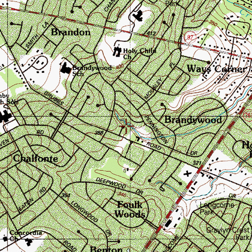 Topographic Map of Williamsburg Court, DE