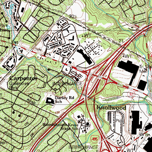 Topographic Map of Woodstream Gardens, DE