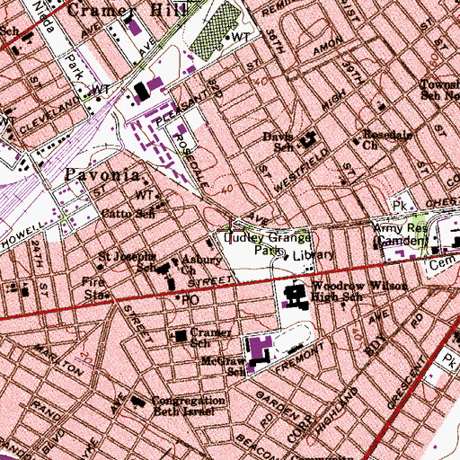 Topographic Map of Angel Perez Community Center, NJ