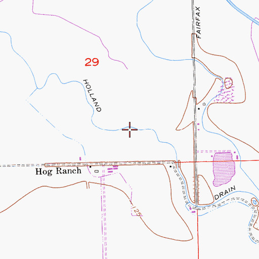 Topographic Map of Holland Drain, CA